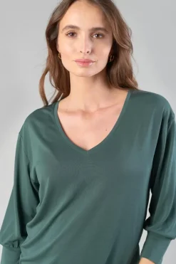 Le Temps des Cerises Top Jessie Vert Bouteille Green Bottle Flash Sale