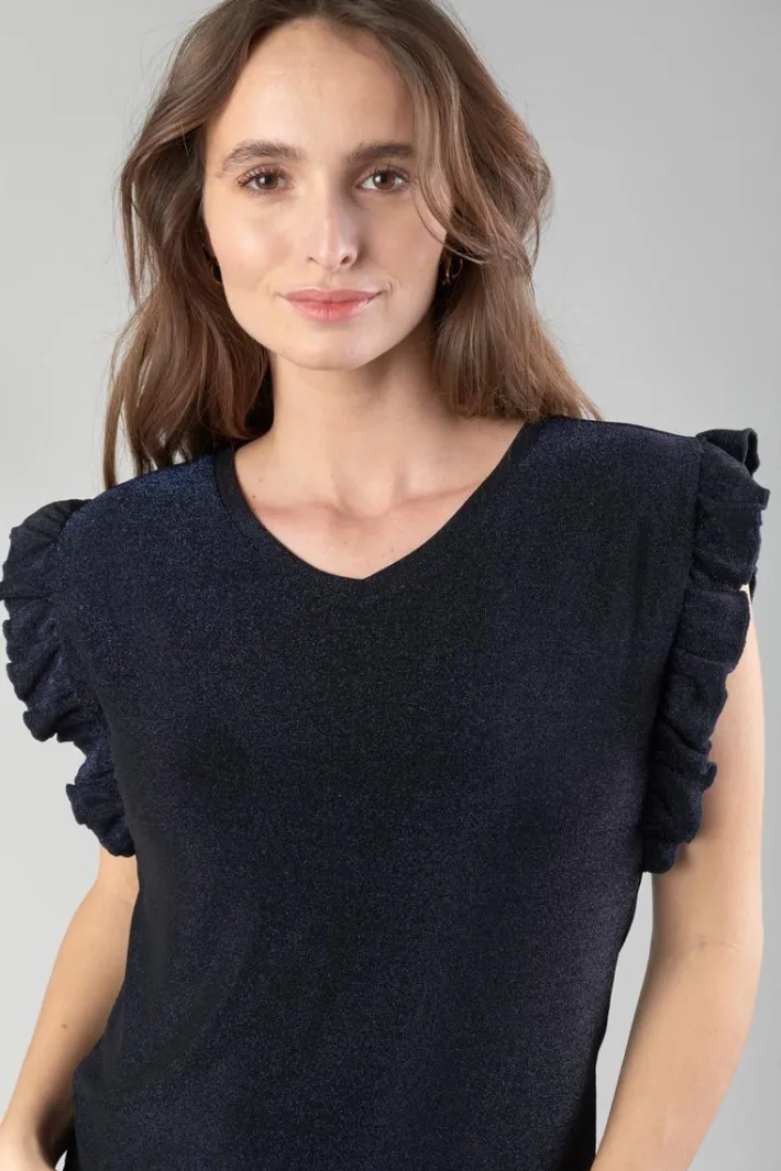 Le Temps des Cerises Top Nea Bleu Nuit Irise Midnight Hot