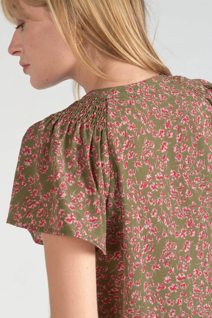 Le Temps des Cerises Top Norine Kaki A Motif Fleuri Khaki Flowers Cheap