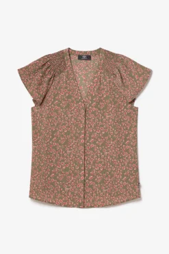 Le Temps des Cerises Top Norine Kaki A Motif Fleuri Khaki Flowers Cheap