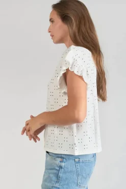 Le Temps des Cerises Top Pedrina Ajoure Blanc White Sale
