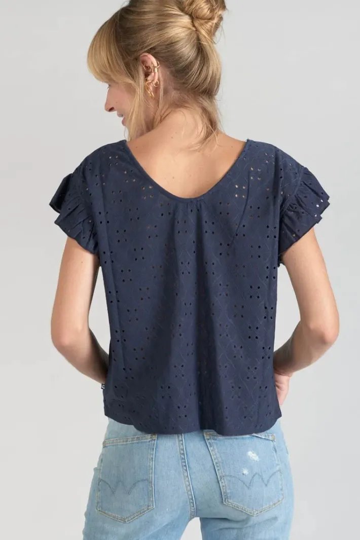 Le Temps des Cerises Top Pedrina Ajoure Bleu Marine Midnight Clearance