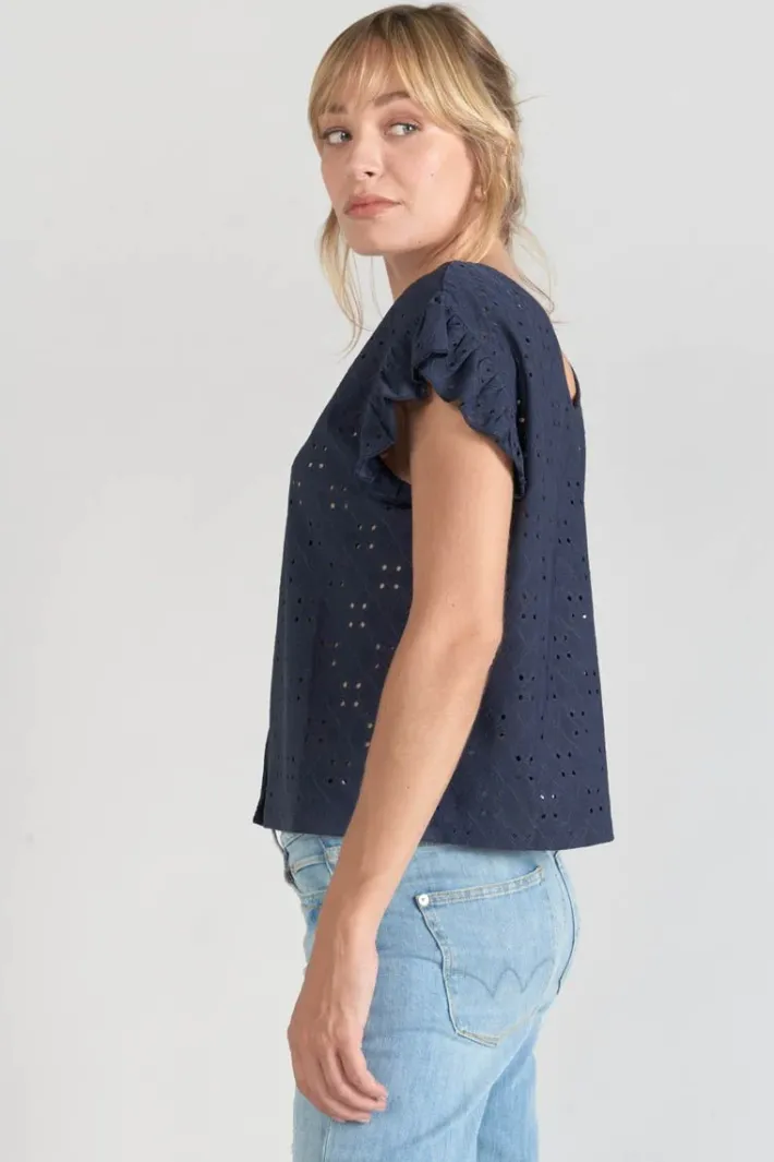 Le Temps des Cerises Top Pedrina Ajoure Bleu Marine Midnight Clearance