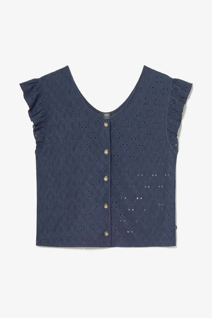 Le Temps des Cerises Top Pedrina Ajoure Bleu Marine Midnight Clearance