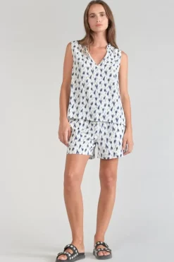 Le Temps des Cerises Top Rosita Tie And Dye Bleu Midnight Cheap