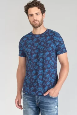 Le Temps des Cerises T-Shirt Conit A Motif Feuilles Peacoat Online
