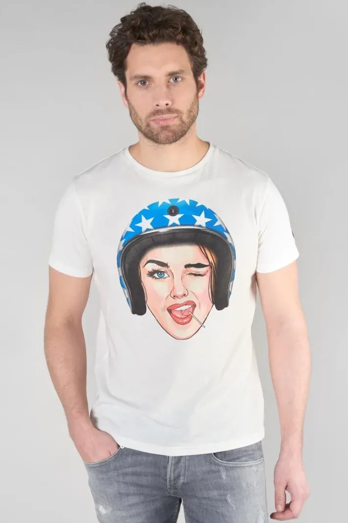Le Temps des Cerises T-Shirt Cram Blanc Imprime White Outlet