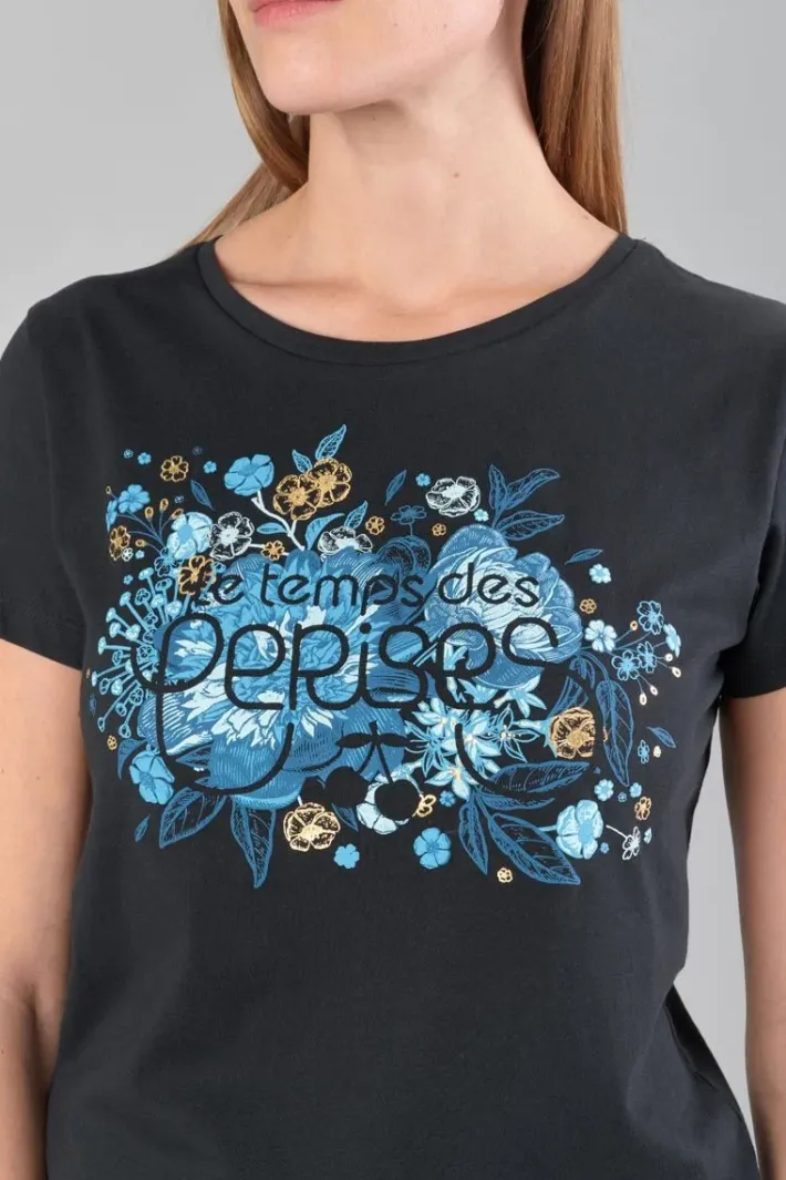 Le Temps des Cerises T-Shirt Gracy Noir Imprime Black Cheap