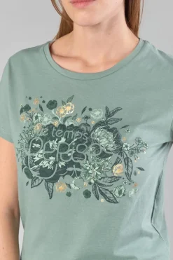 Le Temps des Cerises T-Shirt Gracy Vert Imprime Sauge Best
