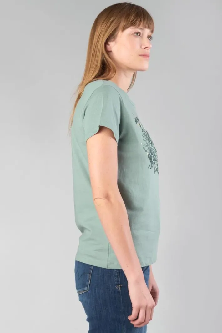 Le Temps des Cerises T-Shirt Gracy Vert Imprime Sauge Best