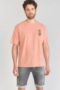 Le Temps des Cerises T-Shirt Holo Corail Imprime Canyon Cheap