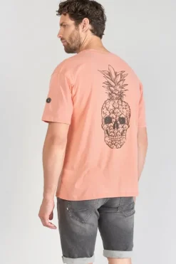 Le Temps des Cerises T-Shirt Holo Corail Imprime Canyon Cheap
