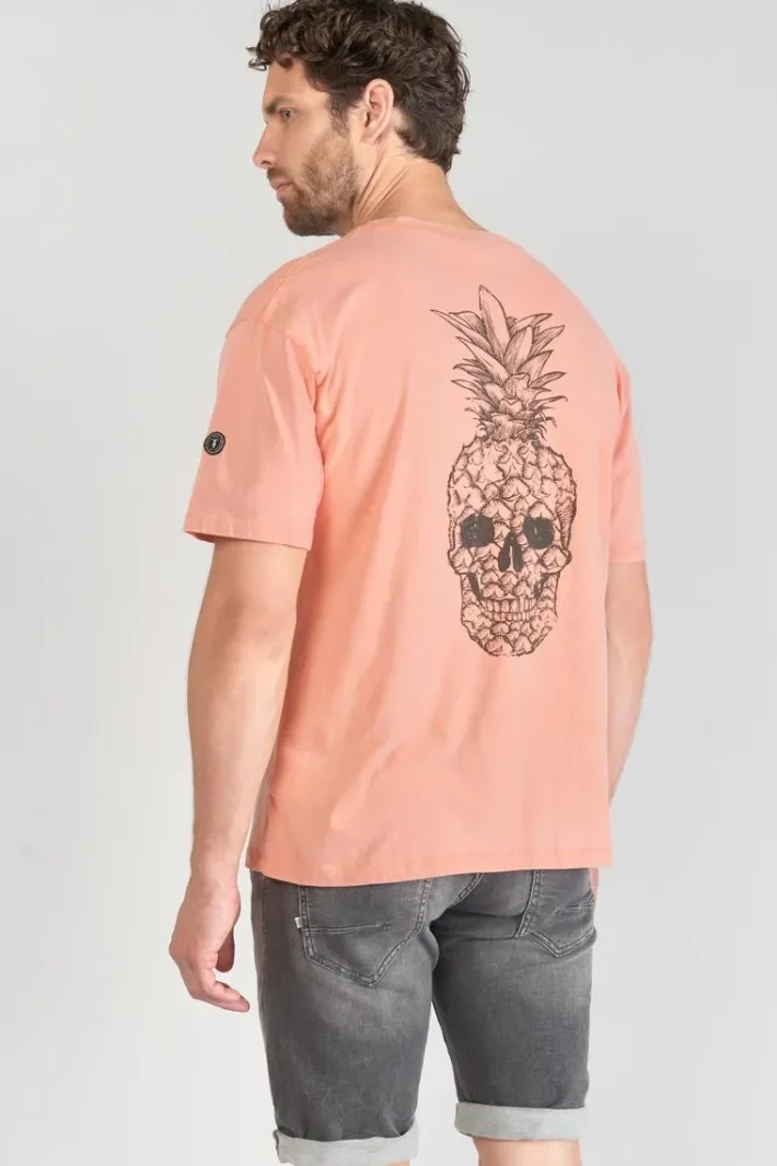 Le Temps des Cerises T-Shirt Holo Corail Imprime Canyon Cheap