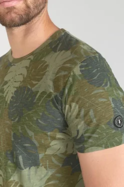Le Temps des Cerises T-Shirt Jung A Motif Jungle Kaki Leaf Cheap