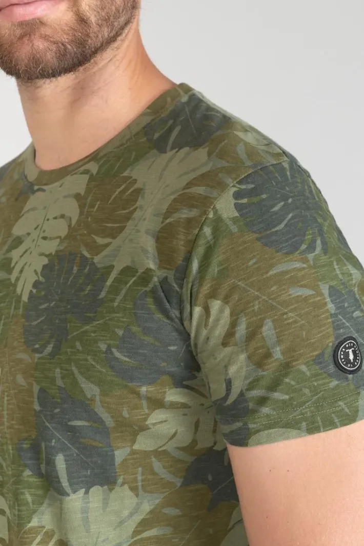 Le Temps des Cerises T-Shirt Jung A Motif Jungle Kaki Leaf Cheap