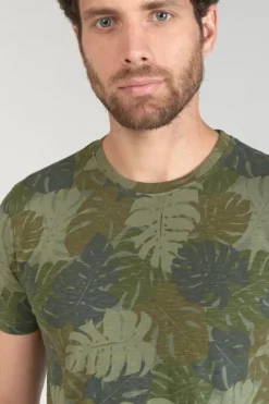 Le Temps des Cerises T-Shirt Jung A Motif Jungle Kaki Leaf Cheap