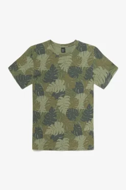 Le Temps des Cerises T-Shirt Jung A Motif Jungle Kaki Leaf Cheap