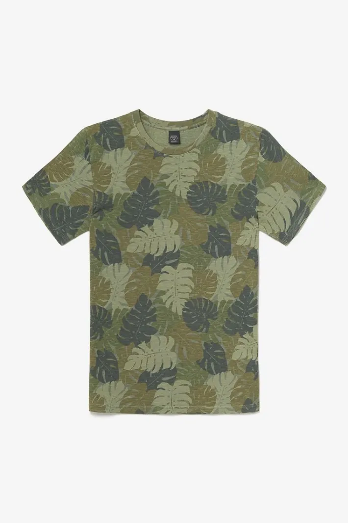 Le Temps des Cerises T-Shirt Jung A Motif Jungle Kaki Leaf Cheap