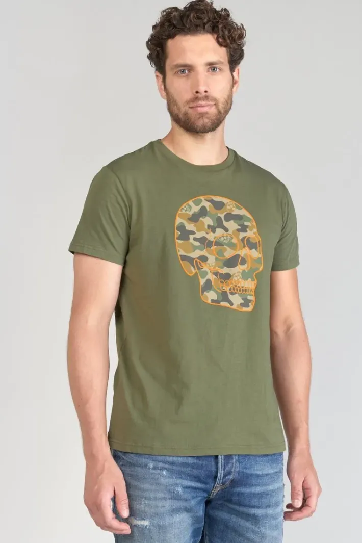 Le Temps des Cerises T-Shirt Machida Kaki Imprime Leaf Fashion