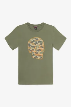 Le Temps des Cerises T-Shirt Machida Kaki Imprime Leaf Fashion