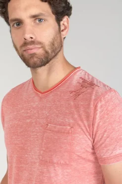 Le Temps des Cerises T-Shirt Mavoc Rouge Chine Delave Brick Discount