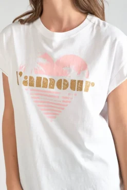 Le Temps des Cerises T-Shirt Miya Blanc Imprime Coco Cheap