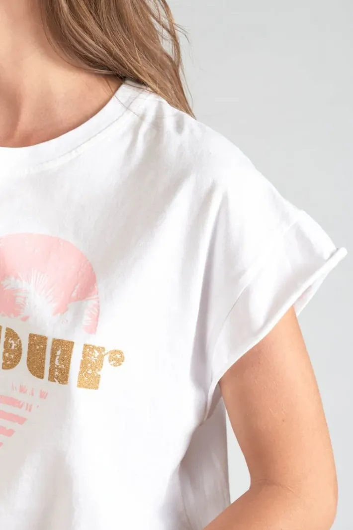 Le Temps des Cerises T-Shirt Miya Blanc Imprime Coco Cheap