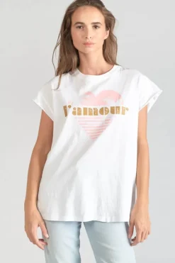Le Temps des Cerises T-Shirt Miya Blanc Imprime Coco Cheap
