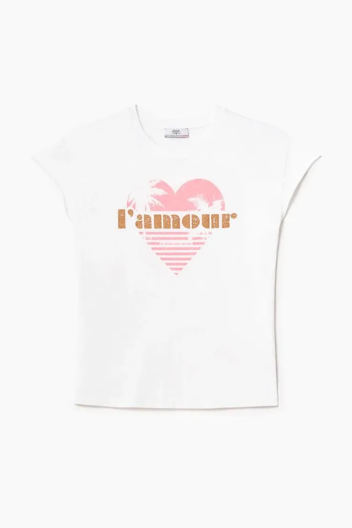 Le Temps des Cerises T-Shirt Miya Blanc Imprime Coco Cheap