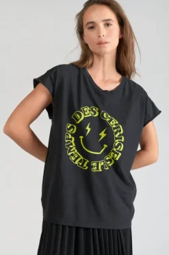 Le Temps des Cerises T-Shirt Miya Noir Imprime Black Best Sale