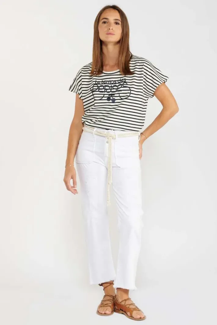 Le Temps des Cerises T-Shirt Sailor Mariniere Blue Clearance