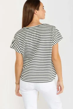 Le Temps des Cerises T-Shirt Sailor Mariniere Blue Clearance