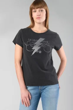 Le Temps des Cerises T-Shirt Tonito Noir Imprime Black Fashion