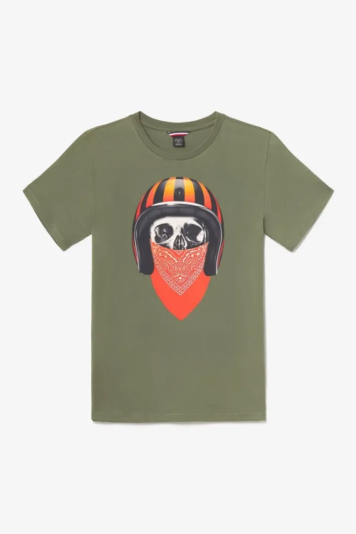 Le Temps des Cerises T-Shirt Veigar Kaki Imprime Leaf Store
