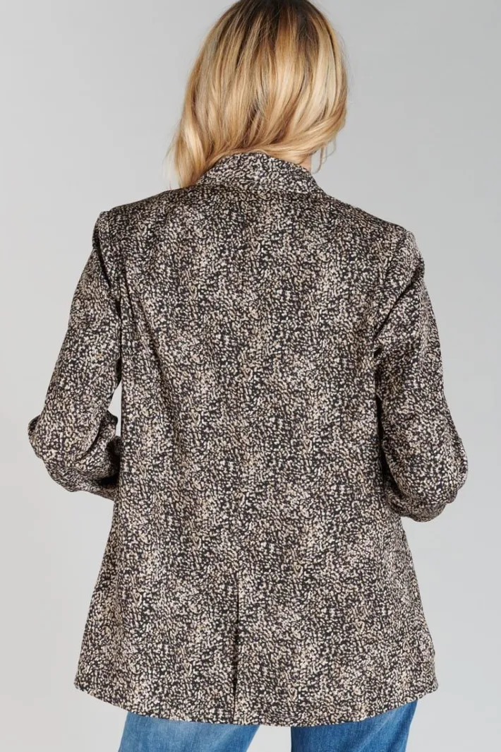 Le Temps des Cerises Veste Blazer Talhia Noir A Motif Black Sale