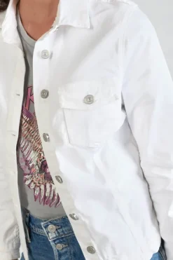 Le Temps des Cerises Veste En Jeans Lilly Blanche White New