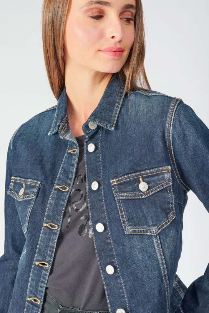 Le Temps des Cerises Veste En Jeans Lilly Bleu Fonce Blue New