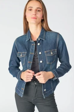 Le Temps des Cerises Veste En Jeans Lilly Bleu Fonce Blue New