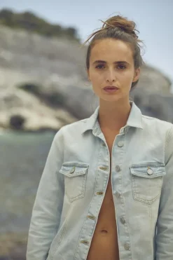 Le Temps des Cerises Veste En Jeans Lilly Bleu Tres Clair Blue New