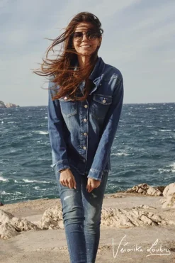 Le Temps des Cerises Veste En Jeans London Bleue By Veronika Loubry Blue Discount