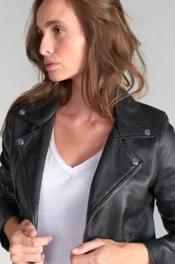 Le Temps des Cerises Veste Nancy En Cuir Black Hot