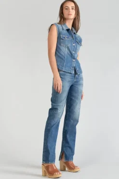 Le Temps des Cerises Veste Sans Manches Galinat En Jeans Bleu Blue Discount