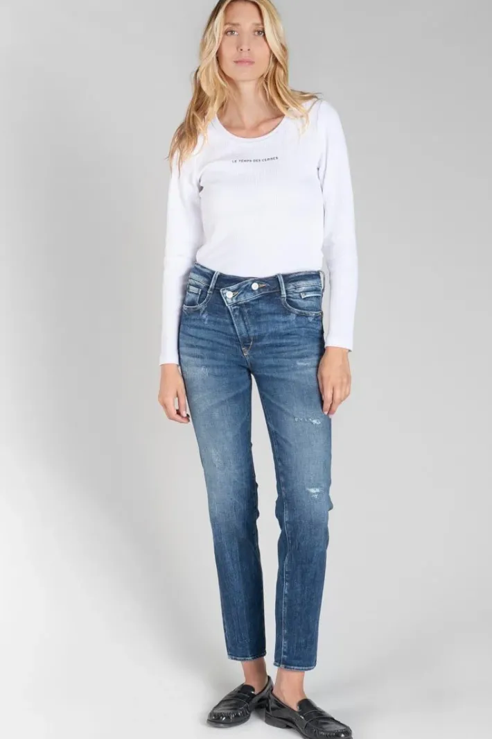 Le Temps des Cerises Zep Pulp Regular Taille Haute 7/8Eme Jeans Destroy Bleu N°2 Blue Cheap